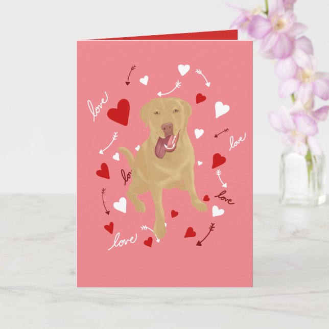 Dudley Labrador Retriever Valentinstag Karte (Orchidee)