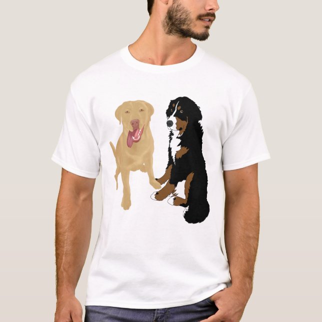 Dudley Labrador und Bernese Mountain Hund   T-Shirt (Vorderseite)