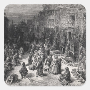 Dudley Straße, sieben Skala Quadratischer Aufkleber