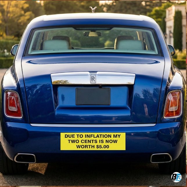 Due To Inflation My Two Cents Is Now Worth $5 Funn Autoaufkleber (Von Creator hochgeladen)