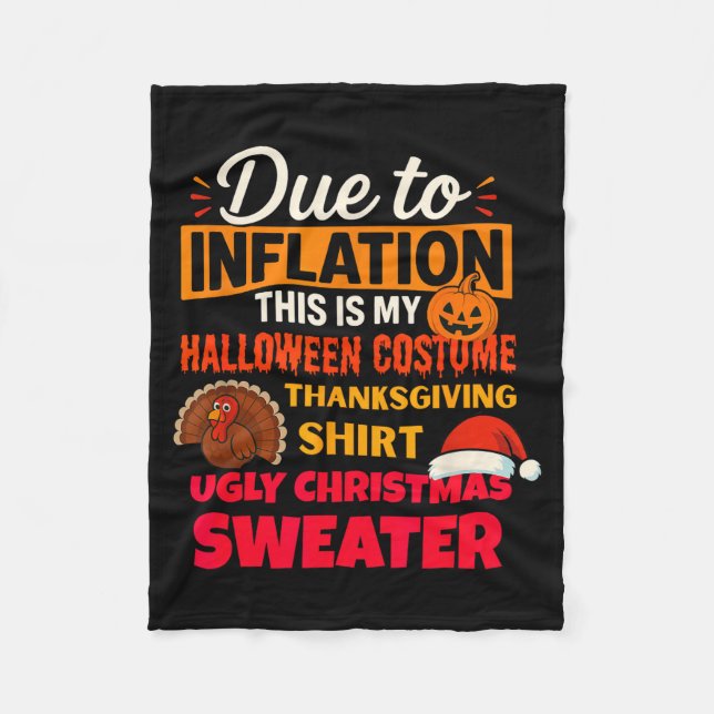 Due To Inflation This Is My Halloween Thanksgiving Fleecedecke (Vorderseite)