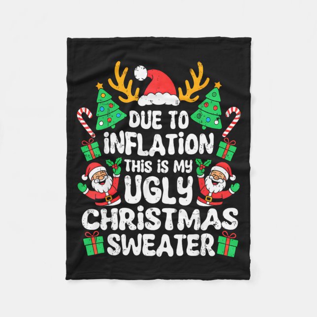 Due To Inflation Ugly Christmas Sweater Xmas Men W Fleecedecke (Vorderseite)
