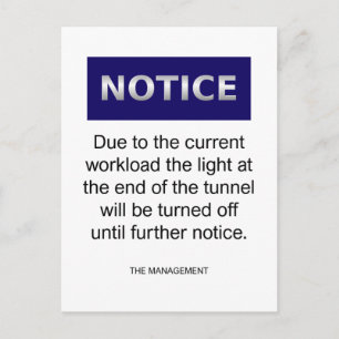 Due to the current workload notice funny postkarte