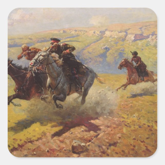 Duel, 1905 quadratischer aufkleber (Vorderseite)