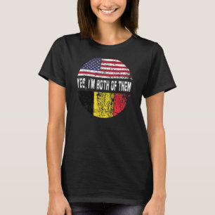Duel Flag Belgien und amerikanischer Duell-Bürger T-Shirt