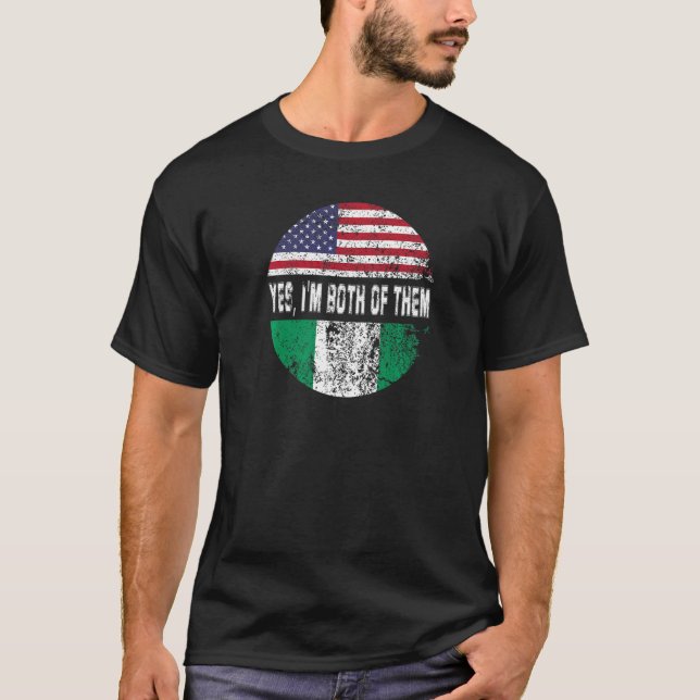 Duel Flag Nigeria and American duel citizen T-Shirt (Vorderseite)