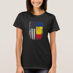 Duel Flag Rumänien und amerikanischer Duell-Bürger T-Shirt