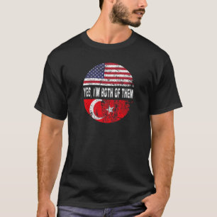 Duel Flag Türkei und amerikanischer Duell-Bürger T-Shirt