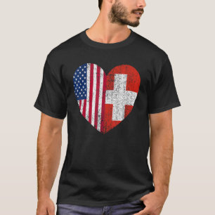 Duel Heart Schweiz und amerikanischer Duell-Bürger T-Shirt