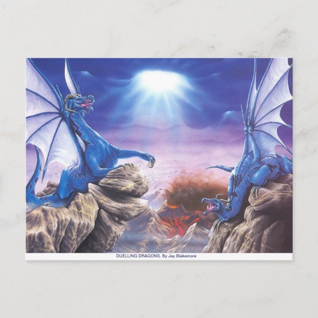 DUELING DRAGONS POST CARD POSTKARTE (Vorderseite)
