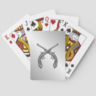 Dueling-Pistolen Silber Spielkarten
