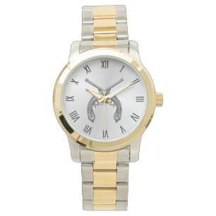 Dueling Pistols Silver Roman Numerals Armbanduhr
