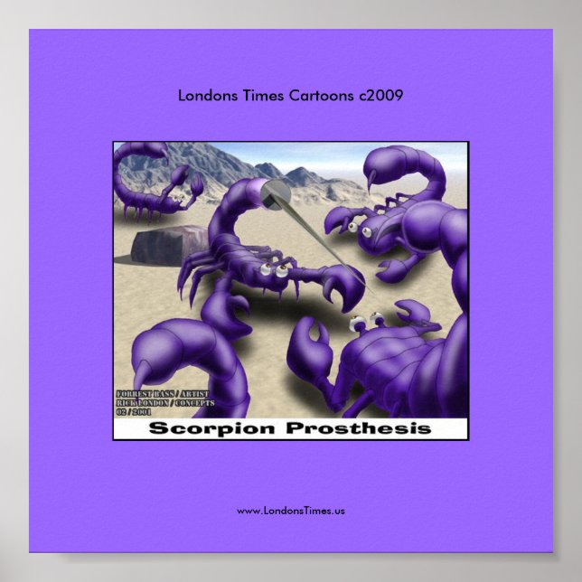 Dueling Skorpions Funny Cartoon Posters Poster (Vorne)