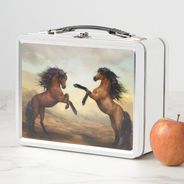 Duell Hengste Malen Metal Lunch Box (Beispiel)
