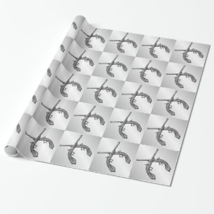 Duellierpistolen Silber Geschenkpapier