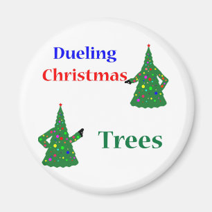 Duelling Christmas Trees Magnet