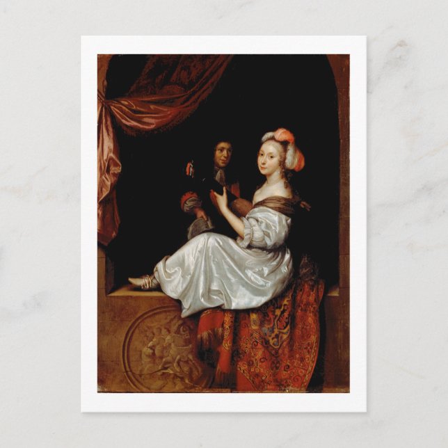 Duet, 1665 (Öl auf Leinwand) Postkarte (Vorderseite)