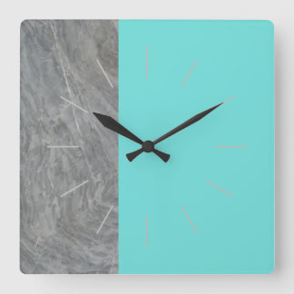 DUET | Marmor und jede Farbe Quadratische Wanduhr