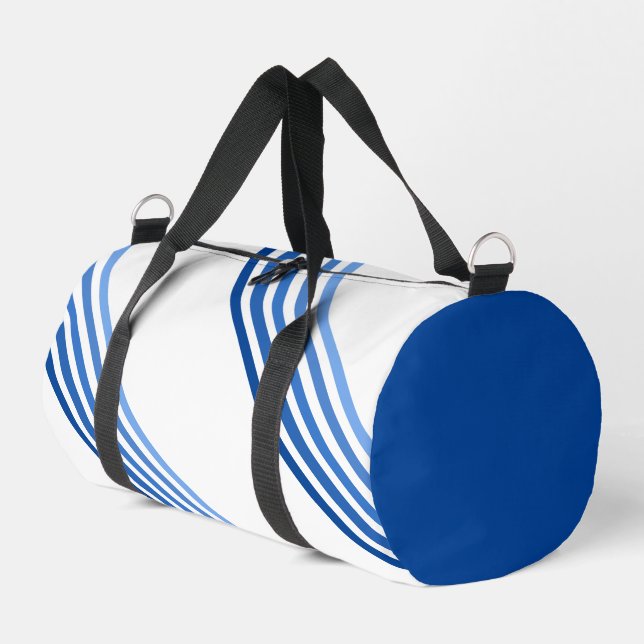 Duffel Bag - Blaue Streifen auf Diagonal Duffle Bag (Linke Seite)