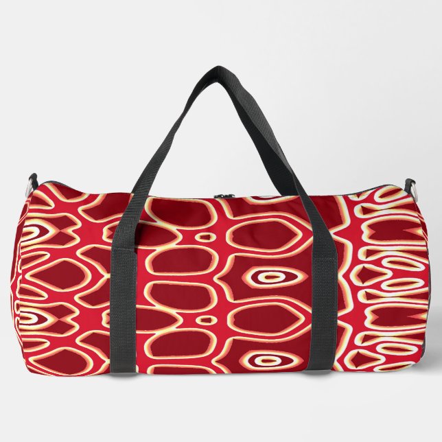Duffel Bag, Ein lebendiges rotes klassisches Desig Duffle Bag (Vorderseite)