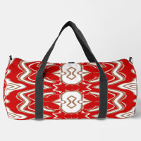 Duffel Bag, ein modernes rotes und weißes Muster