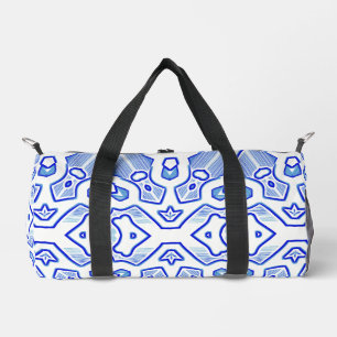 Duffel Bag, Modernes Blau & Weiß Klassik Design Duffle Bag