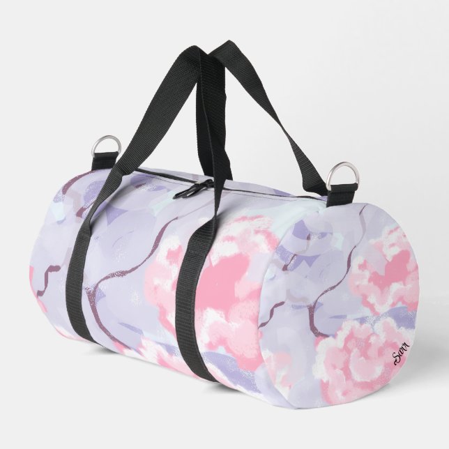 Duffel Bag : Pink Roses Winters Frost . Duffle Bag (Linke Seite)