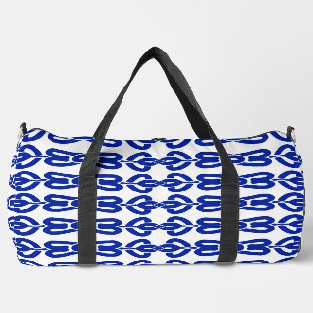 Duffel-Beutel, ein nahtloses Muster, blau Duffle Bag (Vorderseite)