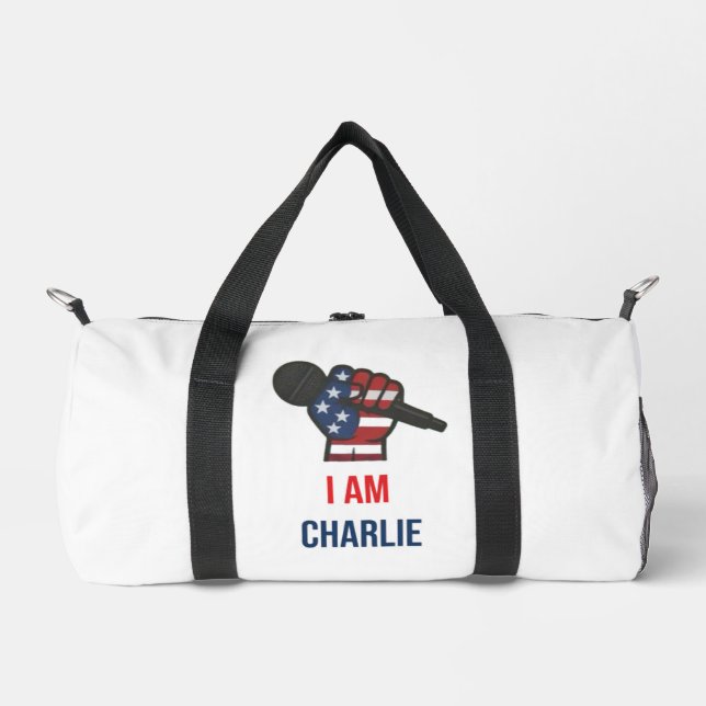 Duffeltasche mit dem Satz "Ich bin Charlie"  Duffle Bag (Vorderseite)