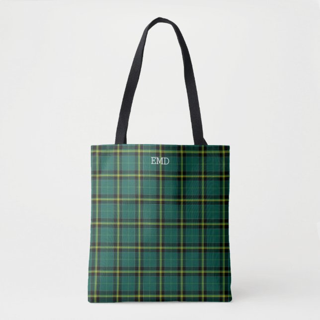 Duffy Clan Tartan Green Kariert Monogram (Vorderseite)
