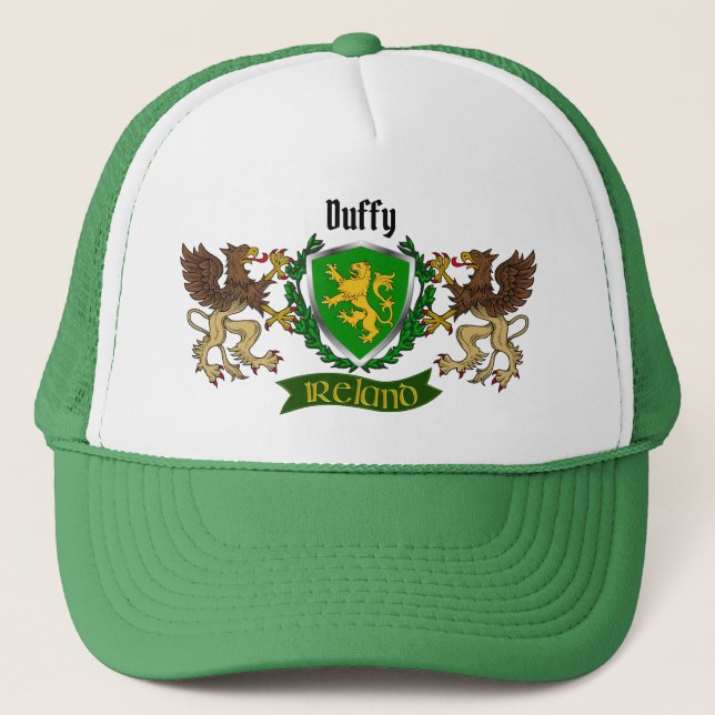Duffy/O'Duffy Irish Shield Personalisiert Truckerkappe (Vorderseite)