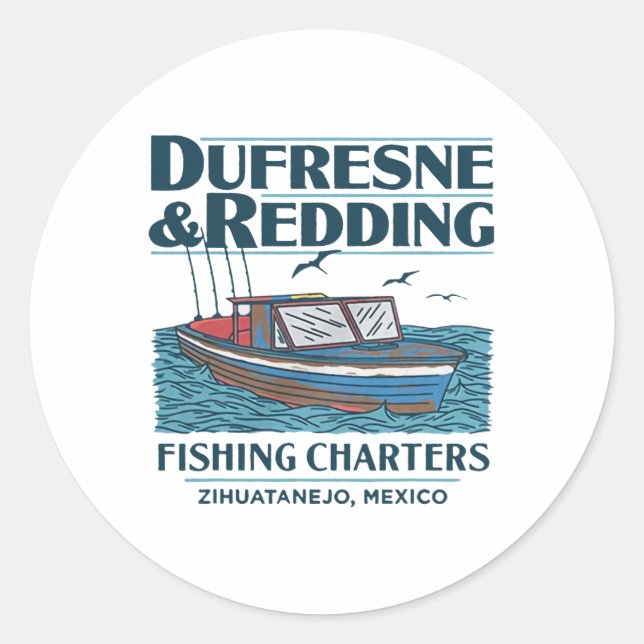 Dufresne And Redding Fishing Charters  Runder Aufkleber (Vorderseite)