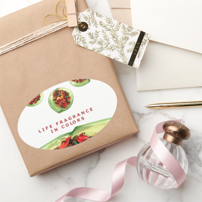 Duft des Lebens: Potpourri Inspiration Ovaler Aufkleber (Schenken)