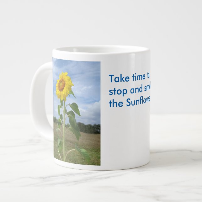 Duft Sonnenblumen Blume Spiegeland Jumbo-Tasse (Vorderseite Links)
