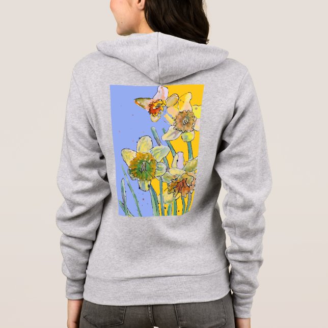 Duftblumen Wasserfarben Blume Art Pattern Hood Hoodie (Rückseite)