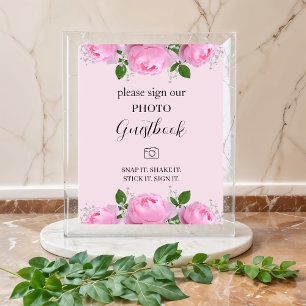 Duftende rosa Rosen, Foto-Gästebuch Poster