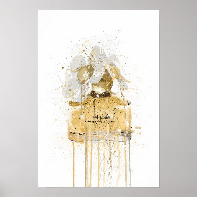 Duftflasche 'Gelb' als Weihnachtsgeschenk Poster (Vorne)