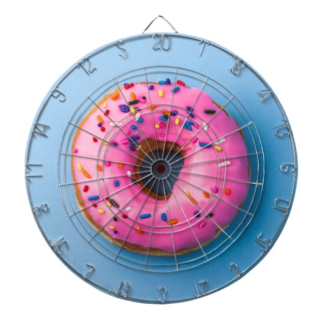Dughnut Foto blue und pink modern Dartboard Dartscheibe (vorne)