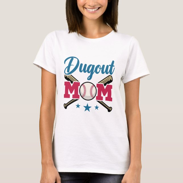 Dugout Mama Baseball Parent T-Ball T-Shirt Ball (Vorderseite)