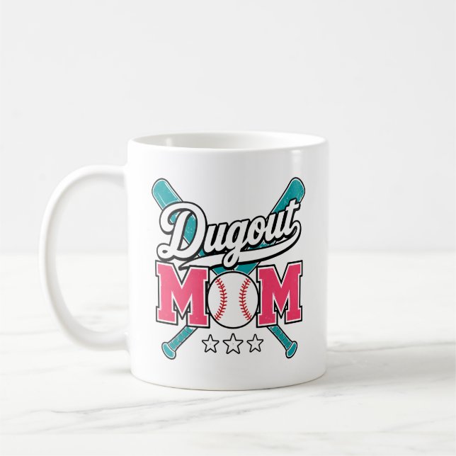 Dugout Mom Baseball Kaffeetasse (Links)