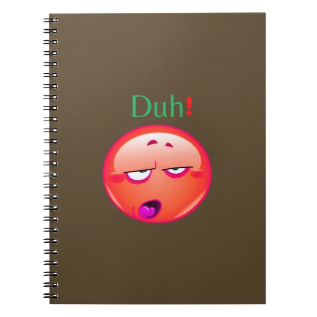 Duh Notebook, Duh emoji Face Response Notebook, Notizblock (Vorderseite)