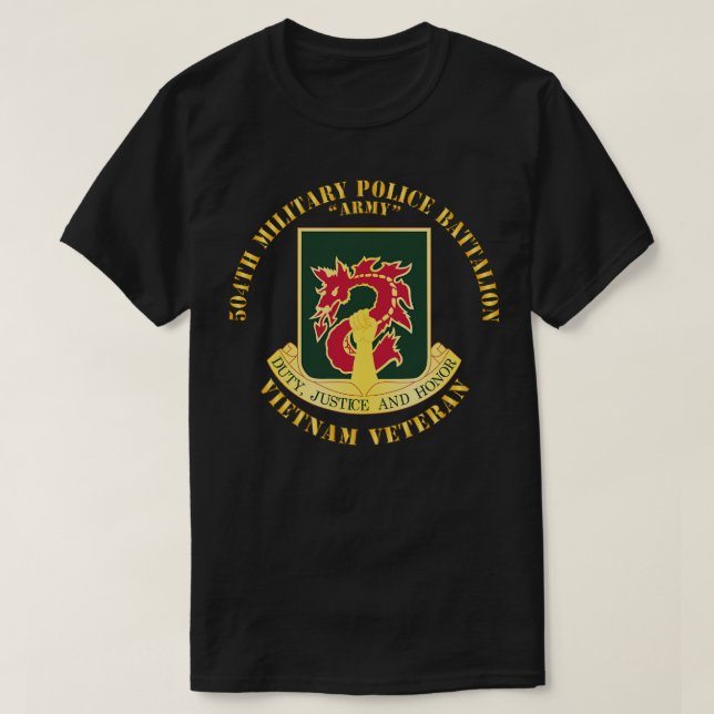 DUI 504. Militärpolizei Battalion wo SVC Ribbon T-Shirt (Design vorne)