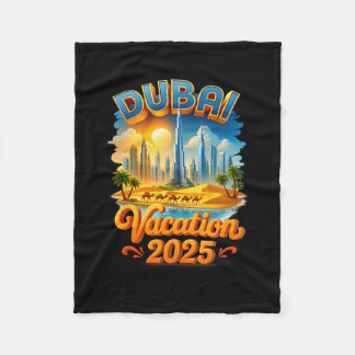 Dui Urlaub Skyline Sonnenuntergang Wüste Und Kamel Fleecedecke