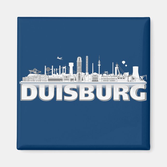 Duisburg Stadt Skyline - Magnet /Kühlschrankmagnet (Vorne)