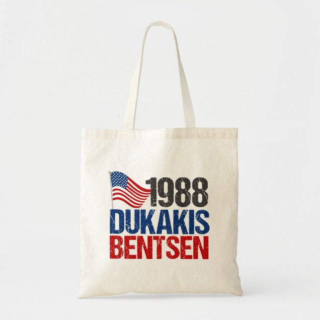 Dukakis Bentsen Funny Retro Wahl 1988 Tragetasche (Vorne)