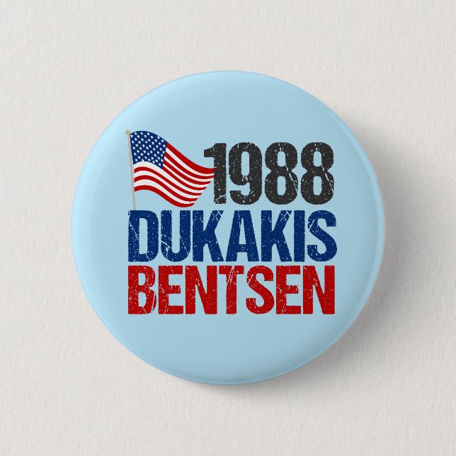 Dukakis Bentsen Retro-Wahl 1988 Button (Vorderseite)