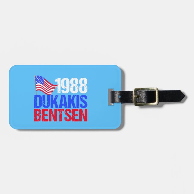 Dukakis Bentsen Retro Wahl 1988 Gepäckanhänger (Vorderseite horizontal)