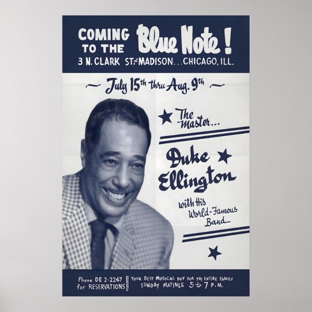 Duke Ellington Jazzplakat - Live im Blue Note Poster (Vorne)