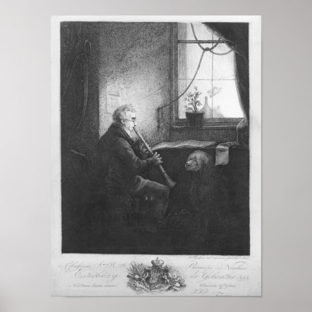 Duke Esterhazy Playing the Clarinet, 1809 Poster (Vorne)