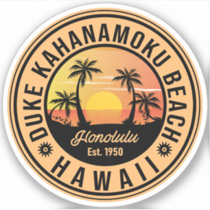 Duke Kahanamoku Beach Hawaii Retro 70er 80er Summe Aufkleber